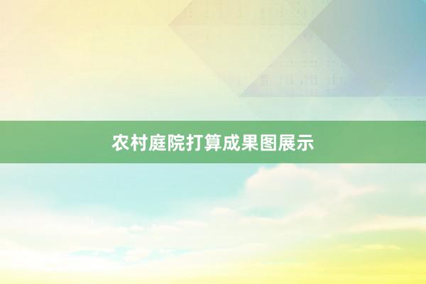 农村庭院打算成果图展示