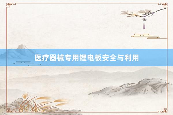 医疗器械专用锂电板安全与利用