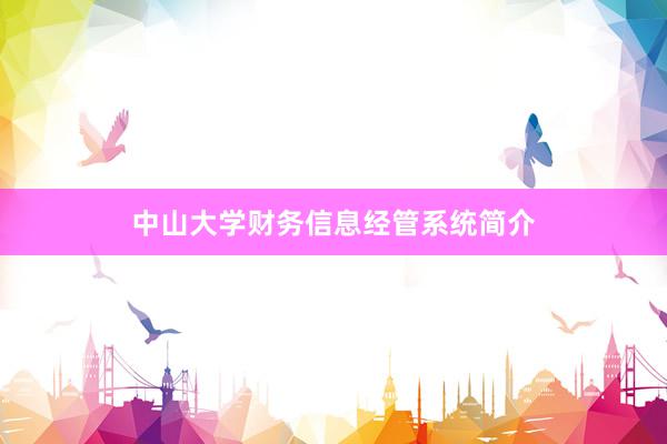 中山大学财务信息经管系统简介