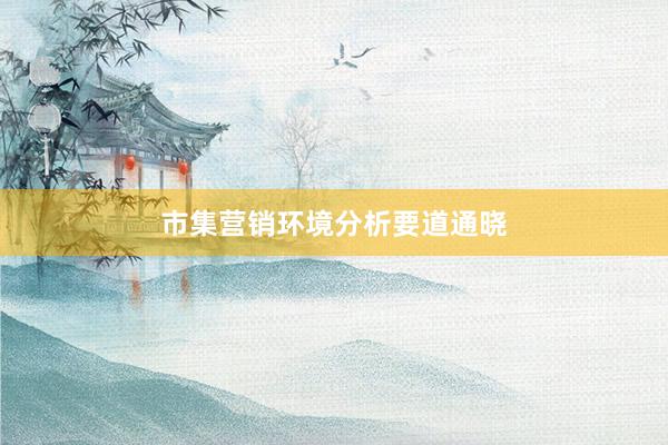 市集营销环境分析要道通晓